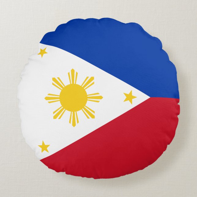Almofada Redonda Bandeira das Filipinas (Frente)