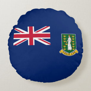 Almofada Redonda Bandeira das Ilhas Virgens Britânicas