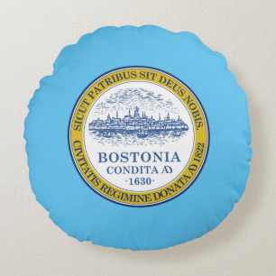 Almofada Redonda Bandeira de Boston (Massachusetts)