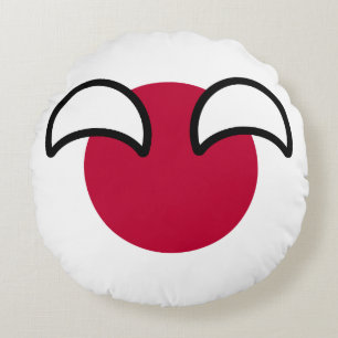 Almofada Redonda Bandeira de Countryball no Japão