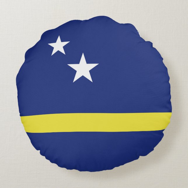 Almofada Redonda Bandeira de Curaçao (Verso)