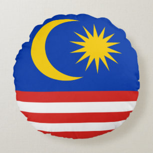 Almofada Redonda Bandeira de Malaysia Jalur Gemilang