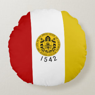 Almofada Redonda Bandeira de San Diego (Califórnia)