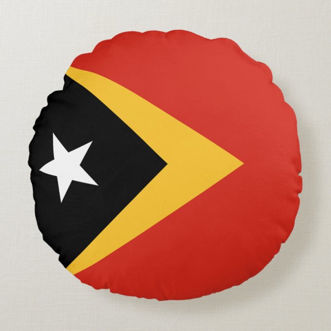 Almofada Redonda Bandeira de Timor Leste (Frente)