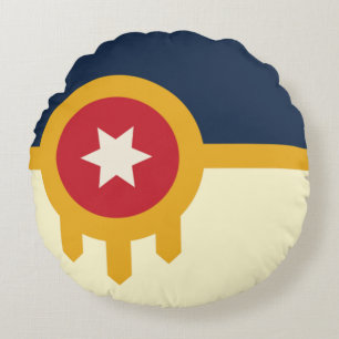 Almofada Redonda Bandeira de Tulsa (Oklahoma)