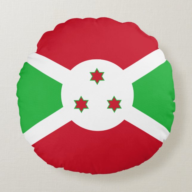 Almofada Redonda Bandeira do Burundi Patriótico (Frente)