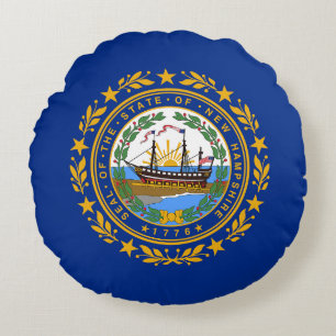 Almofada Redonda Bandeira do Estado de New Hampshire