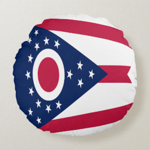 Almofada Redonda Bandeira do Estado de Ohio