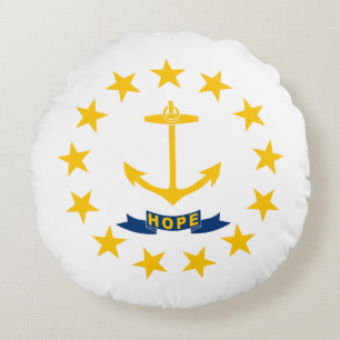 Almofada Redonda Bandeira do Estado de Rhode Island