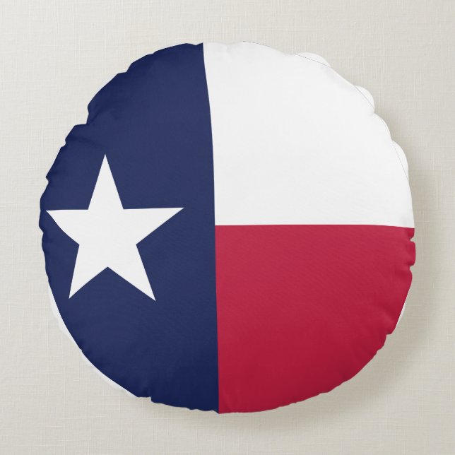 Almofada Redonda Bandeira do Estado do Texas (Frente)