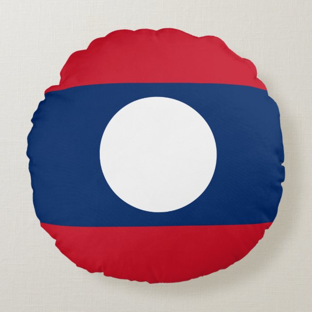 Almofada Redonda Bandeira do Laos (Frente)