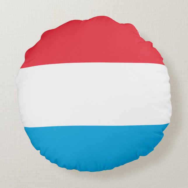 Almofada Redonda Bandeira do Luxemburgo (Verso)