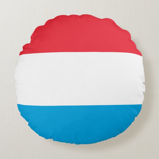Almofada Redonda Bandeira do Luxemburgo (Frente)