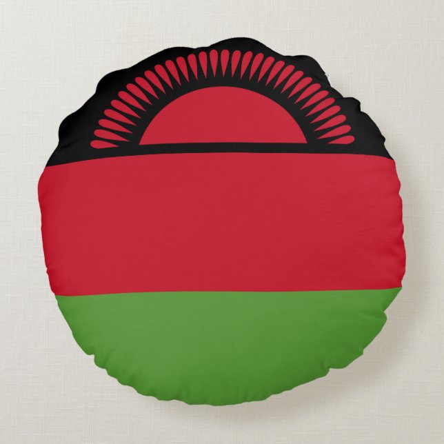 Almofada Redonda Bandeira do Malawi (Verso)