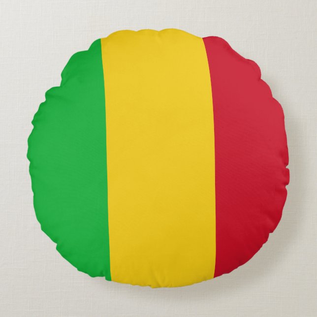 Almofada Redonda Bandeira do Mali (Frente)