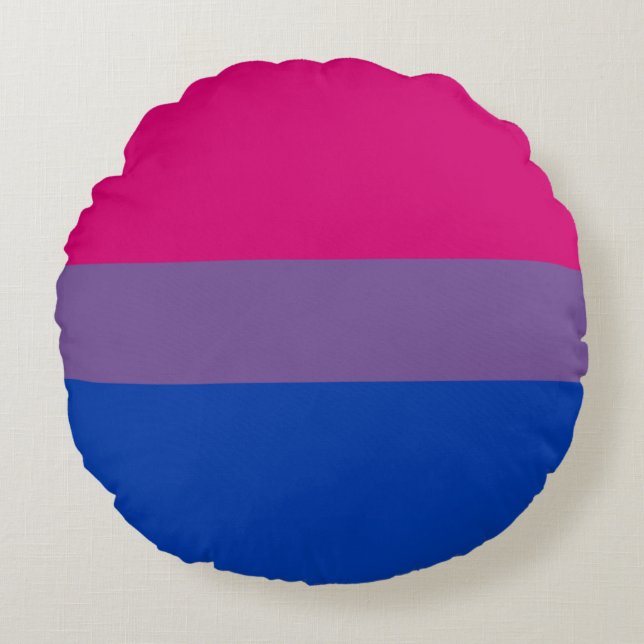 Almofada Redonda Bandeira do Orgulho Bissexual (Frente)