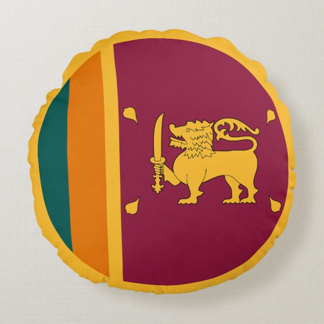 Almofada Redonda Bandeira do Sri Lanka (Frente)