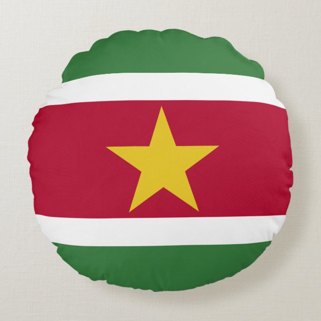 Almofada Redonda Bandeira do Suriname (Frente)