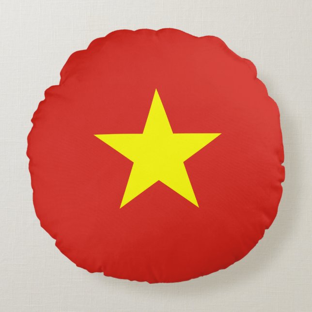 Almofada Redonda Bandeira do Vietname Comunista (Frente)
