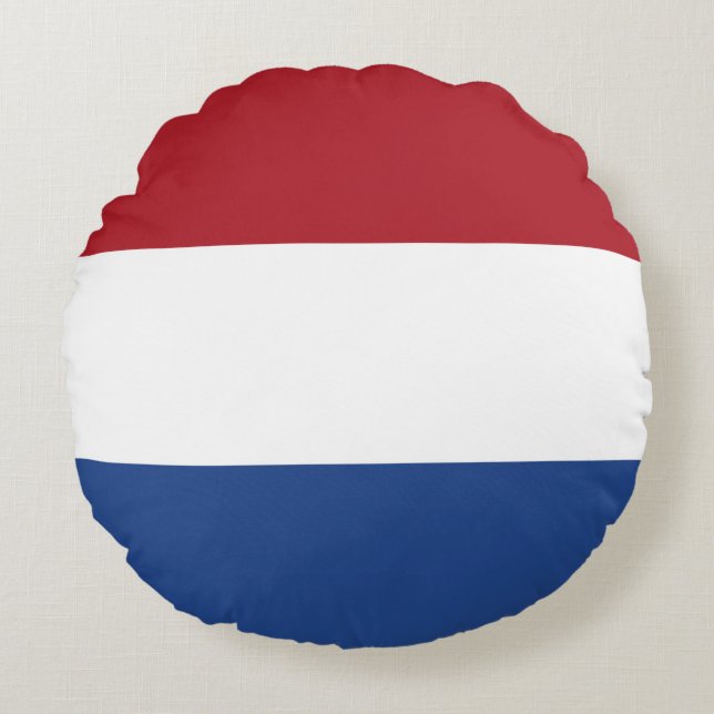 Almofada Redonda Bandeira dos Países Baixos (Frente)