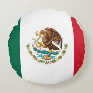 Almofada Redonda Bandeira Mexicana