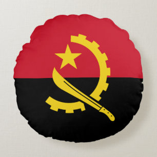 Almofada Redonda Bandeira Patriótica Angolana
