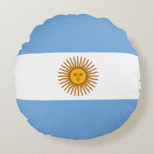 Almofada Redonda Bandeira Patriótica Argentina