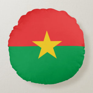 Almofada Redonda Bandeira Patriótica Burkina Faso