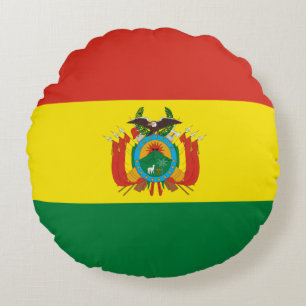 Almofada Redonda Bandeira Patriótica da Bolívia