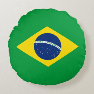 Almofada Redonda Bandeira Patriótica do Brasil