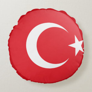 Almofada Redonda Bandeira Turquia (Turca)