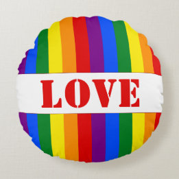 Almofada Redonda Bandeiras do Arco-Íris LGBTQ+ para o Mês do Orgulh