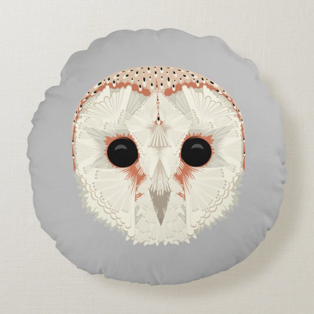 Almofada Redonda Barn Owl Round Travesseiro decorativo (Frente)