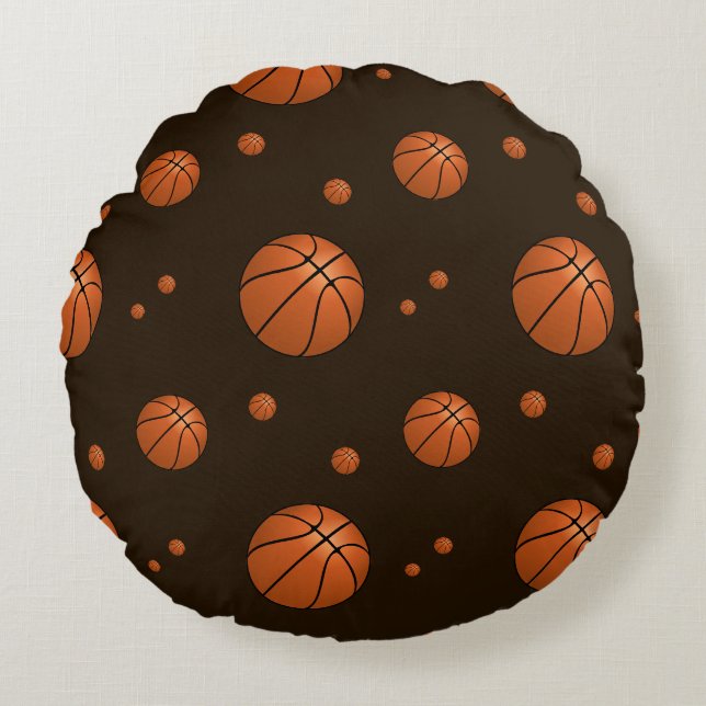 Almofada Redonda Basquete de Rima Alta de Esportes (Frente)