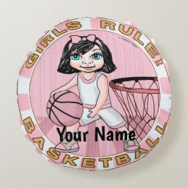 Almofada Redonda Basquete Feminino Rosa