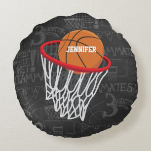 Almofada Redonda Basquetebol personalizado e aro do quadro