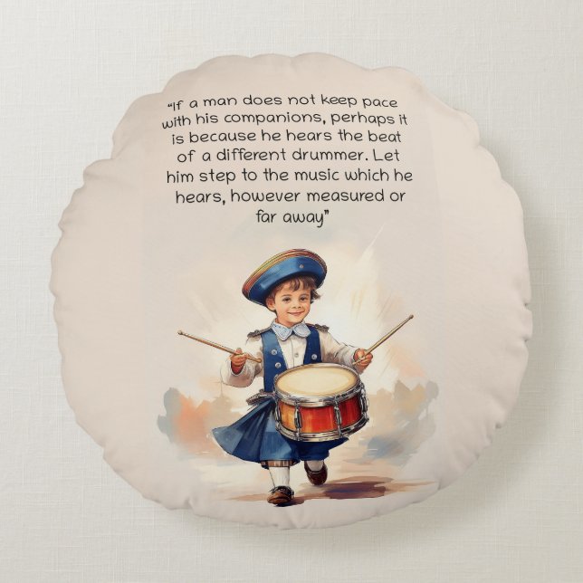 Almofada Redonda Bateria de tambor diferente (Frente)