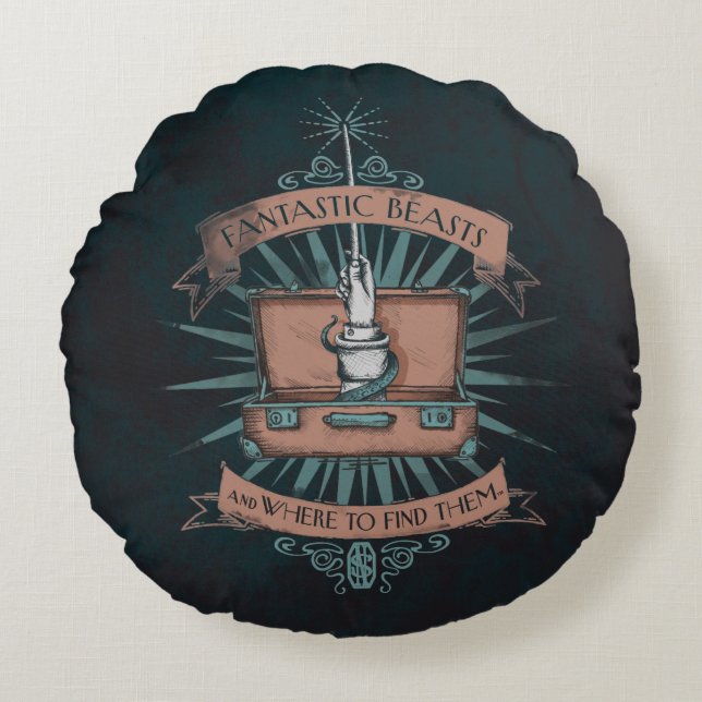 ALMOFADA REDONDA BEASTAS FANTÁSTICOS E ONDE ENCONTRÁ-LOS? (Frente)