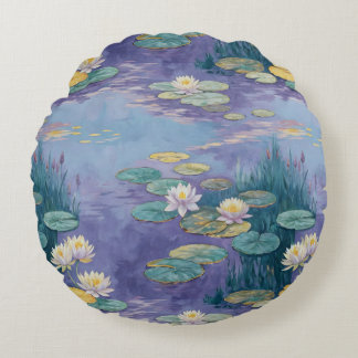 Almofada Redonda Beautiful Water Lilies Monet Art