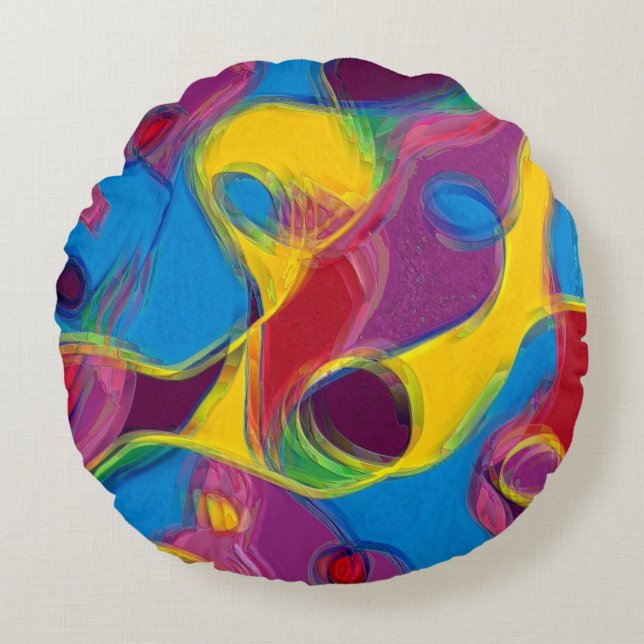 Almofada Redonda Bebado sobre o doce (Frente)