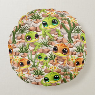 Almofada Redonda Bebê Geckos Personagens de desenho animados