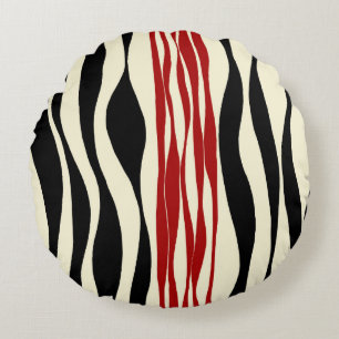 Almofada Redonda Bei e Fluxo - Vermelho e Creme