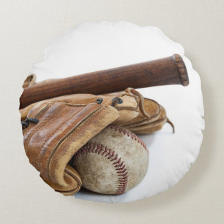 Almofada Redonda Beisebol e Bat Vintage