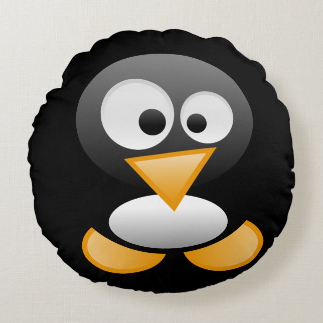 Almofada Redonda Bela Arte Penguin Monograma (Frente)