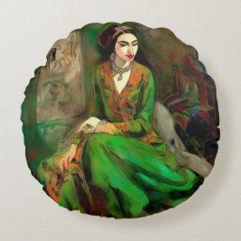 Almofada Redonda Beleza em Verde