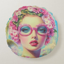 Almofada Redonda Beleza Tropical Retroativa