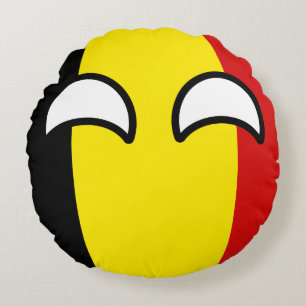 Almofada Redonda Bélgica Geeky de tensão engraçada Countryball
