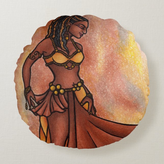 Almofada Redonda Belly Dance Goddese (Frente)