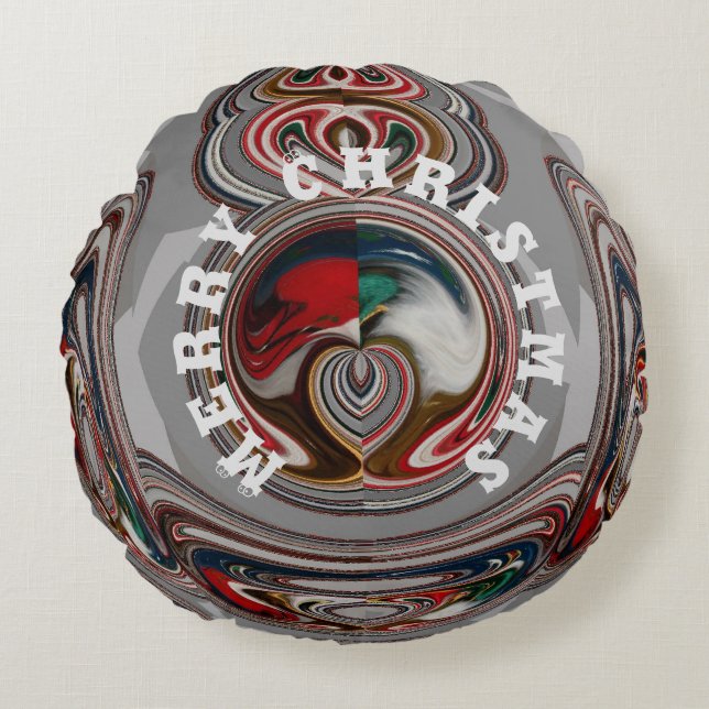 Almofada Redonda Belo Feliz Natal Com Amor (Frente)