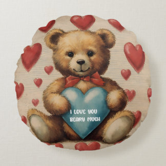 Almofada Redonda Belo Urso De Teddy Eu Te Amo Namorados